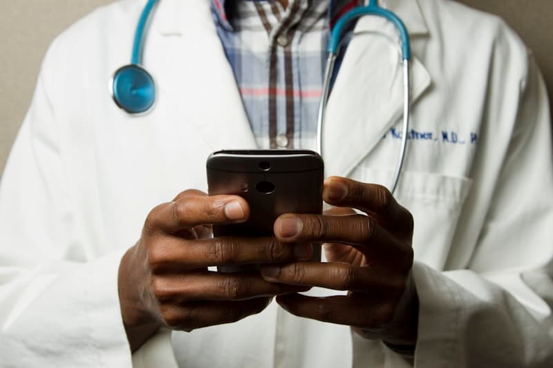 Healthcare professionals coordinating digital patient care